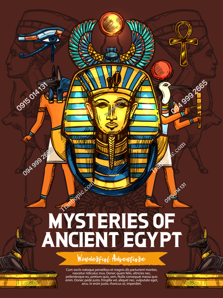 Tranh dán tường họa tiết Ai Cập cổ đại 1189245014
