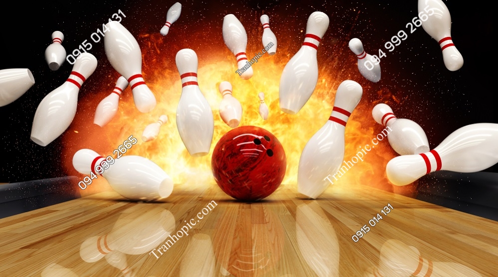 Tranh dán tường quả bóng câu lạc bộ bowling đẹp 1403670346