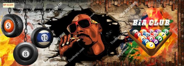 Tranh dán tường quán bi-a Snoop Dogg 61109