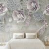 Tranh dán tường hoa 3D nhẹ nhàng cho phòng ngủ 19199764
