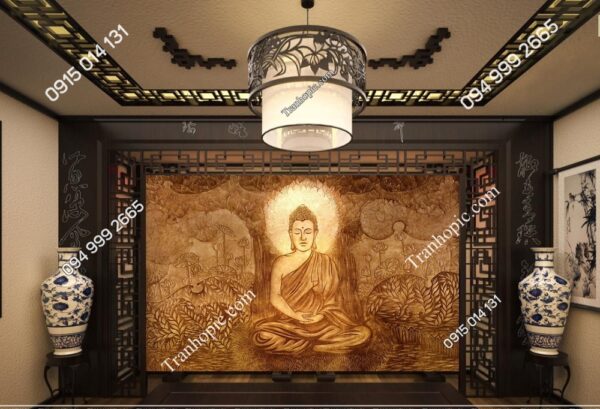 Tranh dán tường thờ Phật TPT008