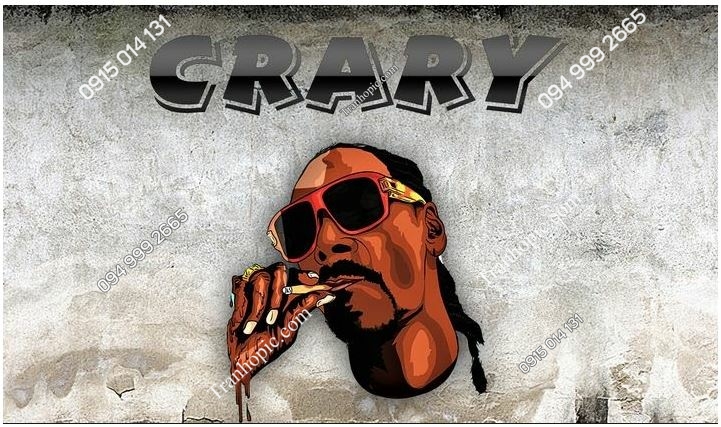 Tranh dán tường Snoop Dogg nền xi măng cực đẹp dán quán bi-a