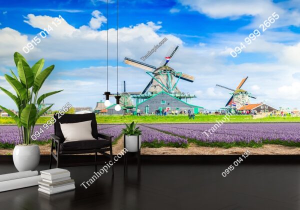 Tranh dán tường cối xay gió ở Hà Lan 1572397114