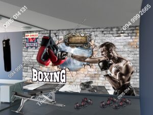 Tranh dán tường phòng gym boxing 34622
