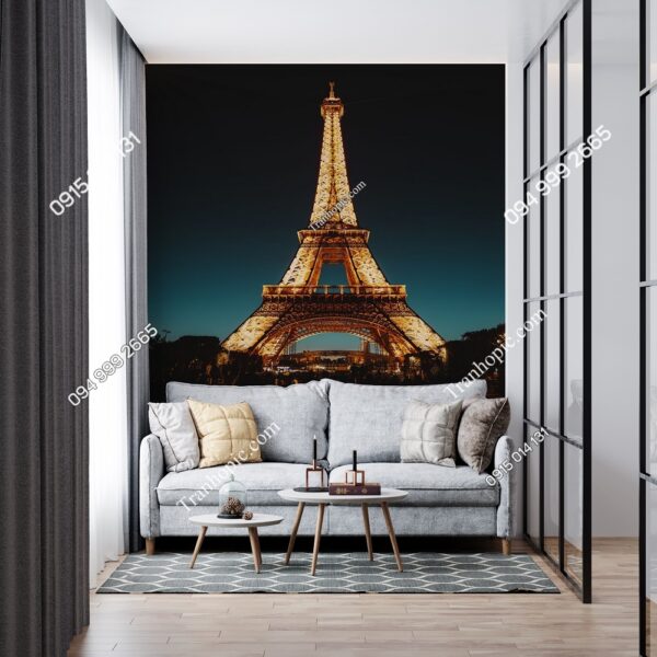 Tranh dán tường tháp Eiffel Pháp khổ dọc 32036
