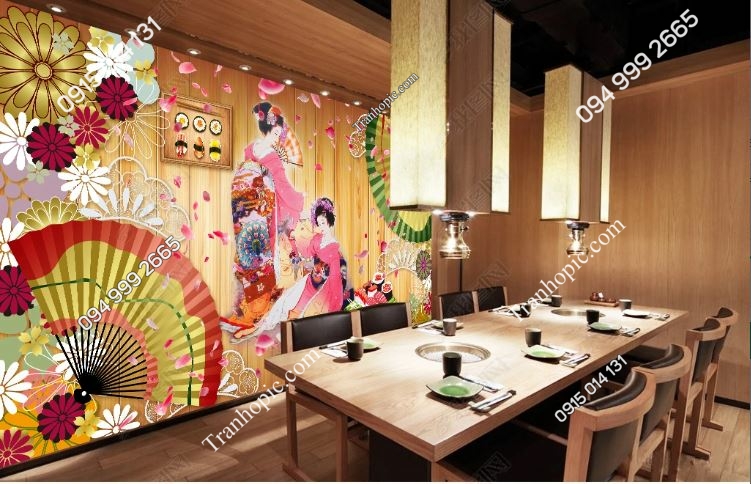 Tranh dán tường 5D nhà hàng Nhật Bản cao cấp_16229451