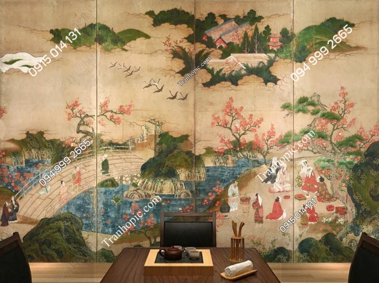 Tranh dán tường cho nhà hàng Nhật Bản đẹp 19007855