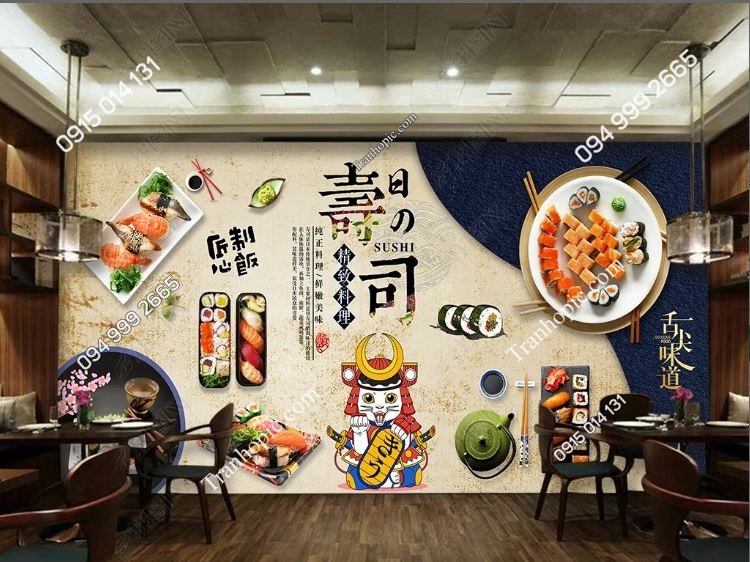 Tranh dán tường món ăn nhà hàng Nhật Bản 18963772