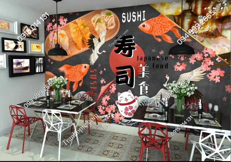 Tranh dán tường phong cách nhà hàng Nhật Bản 24035228