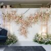 Tranh tường phông nền với hoa trang trí chụp ảnh đám cưới, sự kiện 1163370910
