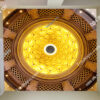 Tranh dán trần hoa văn vỏ ngọc trai vàng tròn kết hợp gỗ 2583252657