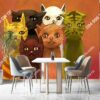Tranh dán tường hình mèo vẽ trừu tượng hiện đại 415384489