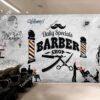 Tranh dán tường barber shop nền xi măng 28548756