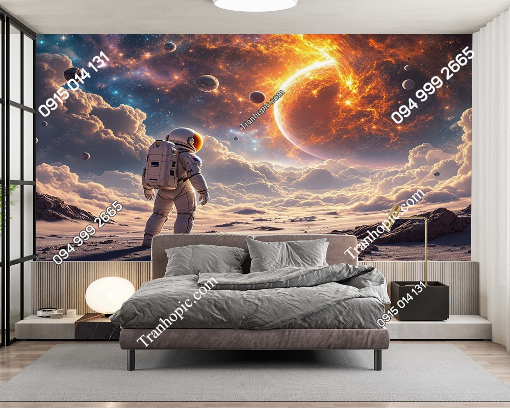 Tranh dán tường phi hành gia phòng ngủ AB1342865848 demo
