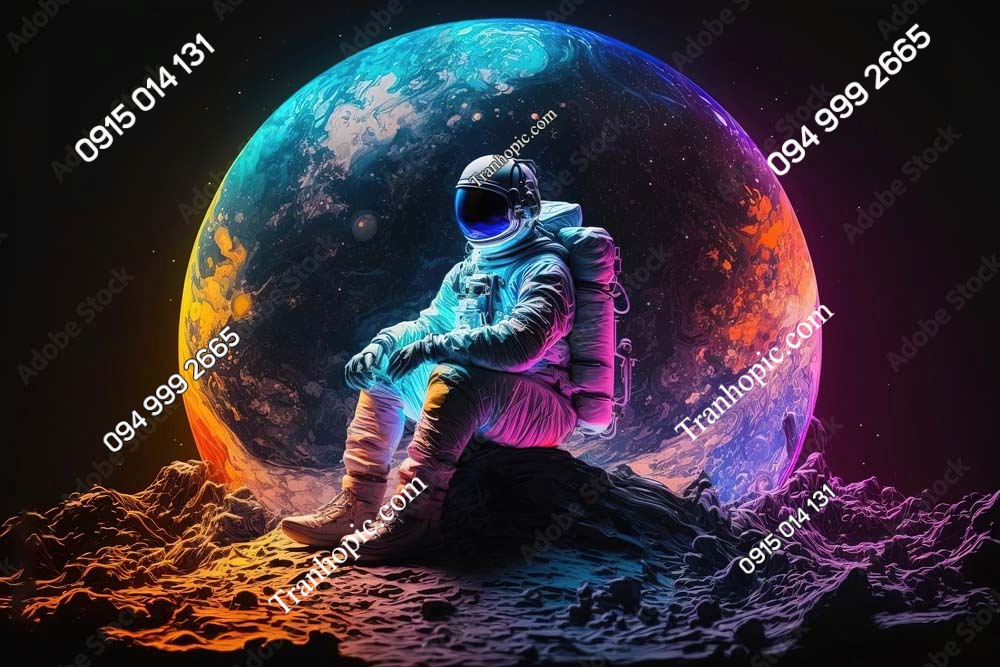 Tranh phi hành gia AB583598230