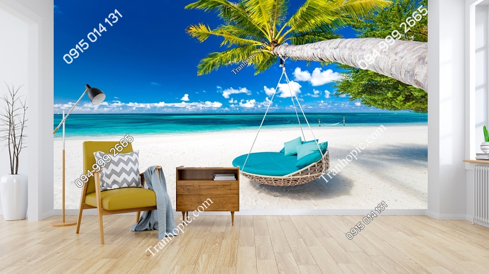 Tranh bờ biển Maldives: Thưởng thức bức tranh bờ biển Maldives đẹp như mơ, bạn sẽ bị cuốn hút bởi khung cảnh thiên nhiên tuyệt đẹp với đồng nhân dạng mặt nước xanh ngắt, làn cát trắng tinh và những bầu trời đầy sao. Bức tranh tạo cho bạn cảm giác như đang đứng trên một bãi biển Maldives đích thực, thoải mái và sảng khoái. 