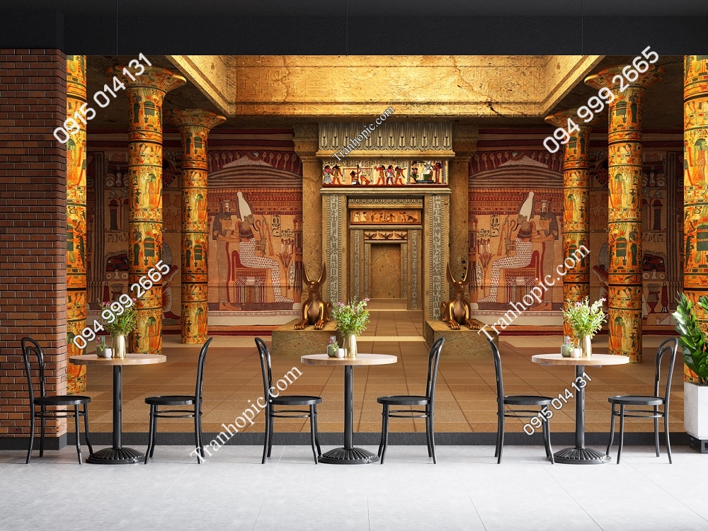 Tranh dán tường họa tiết lăng mộ Pharaong Ai Cập cổ đại 78702723