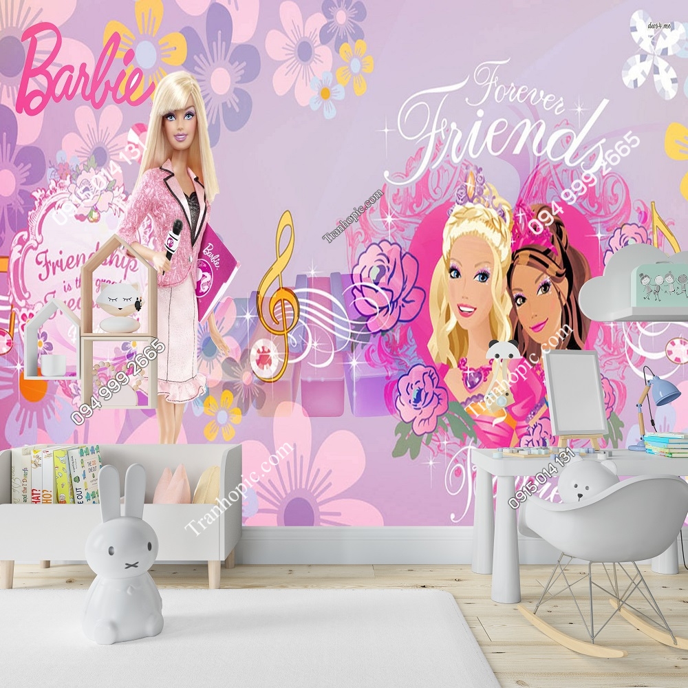 Tranh công chúa Barbie dán tường 526585