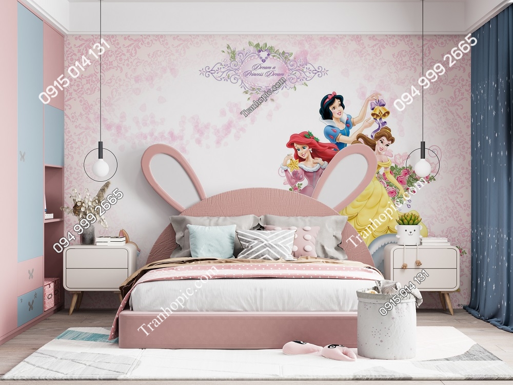 Tranh công chúa Disney dán tường phòng bé gái 133133