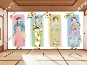 Tranh dán tường Bộ kimono của Nhật Bản. Hakama, Yukata, Irotomesode, Furisode 2519269890