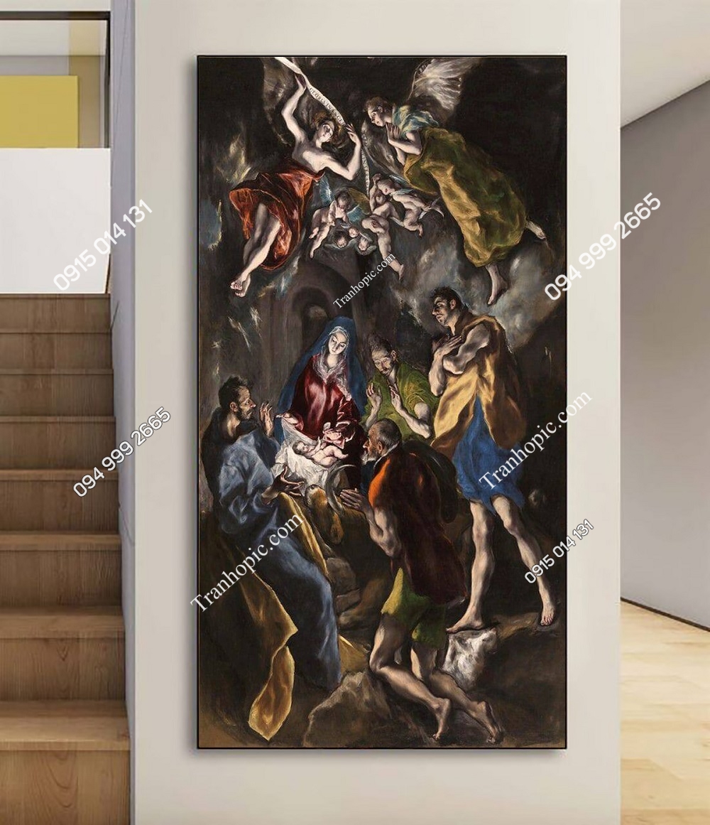 Tranh dán tường “Các mục đồng thờ lậy” của El Greco PC3GC8