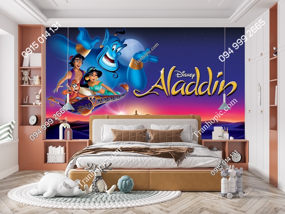 Tranh dán tường đèn thần, Aladdin và công chúa Jasmine 1144486