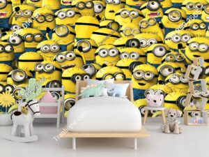 Tranh dán tường minion vàng đáng yêu 616029