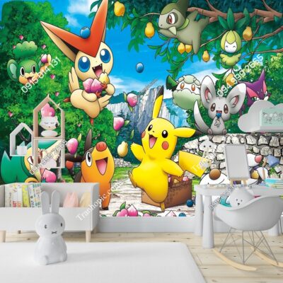 Tranh dán tường pikachu và các bạn pokemon 592678