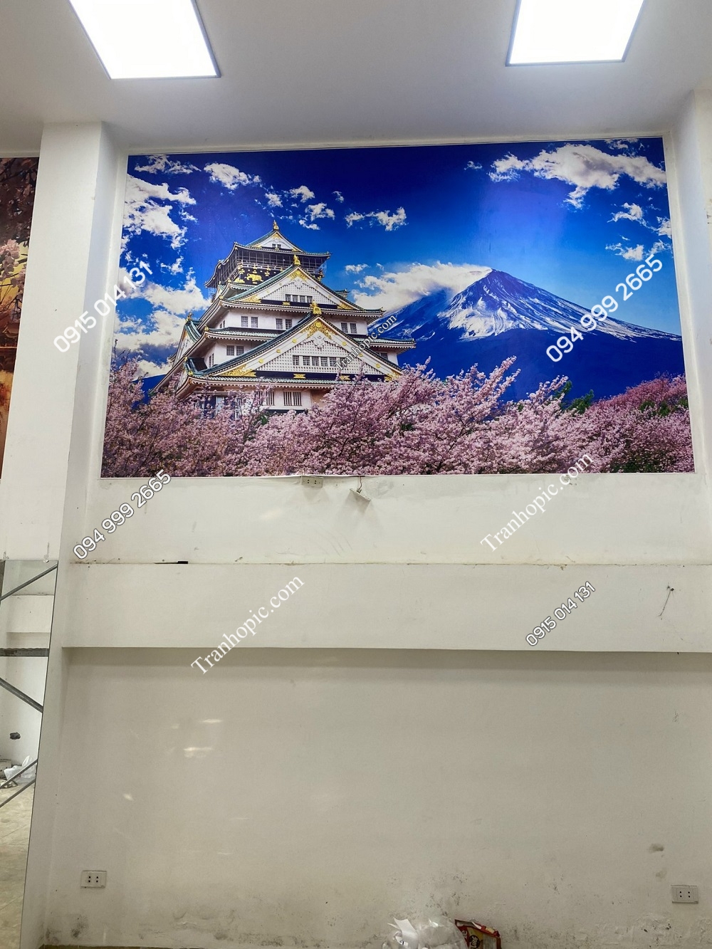 Tranh 3D cảnh Nhật Bản núi Phú Sĩ