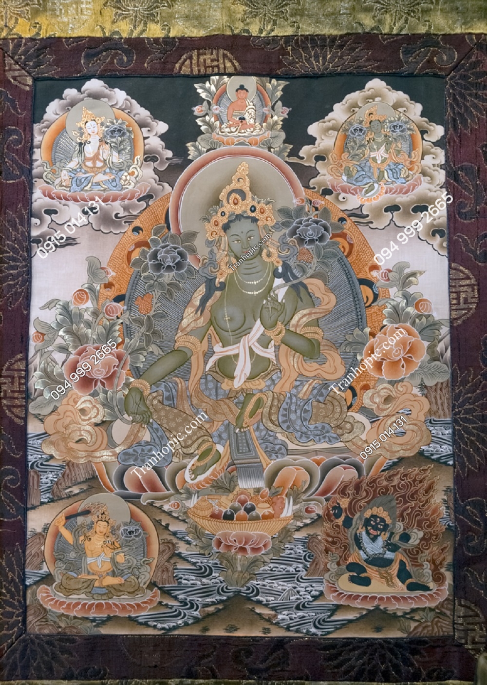 Tranh Thangka Tây Tạng cổ - Phật Mudra, Dharamshala Ấn Độ 200340870