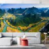 Tranh dán tường 3D cảnh đồi núi và đồng lúa ở Cao Bằng 526010657