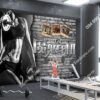Tranh Fitness Slimming nền gạch đen dán tường phòng gym PK2185091