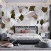 Tranh hoa lan trắng 3D dán tường phòng ngủ PK2086818