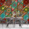Tranh họa tiết Ấn Độ ottoman hoa mandala chéo màu sắc 719286811