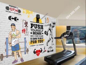 Tranh phòng tập GYM Fitness dán tường PK2137506
