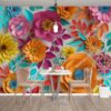 Tranh dán tường hoa giấy nhiều màu sặc sỡ 3D 727025968
