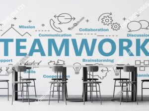 Tranh dán tường phòng làm việc chữ TEAMWORK 744113535