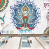 Tranh dán tường phòng tập Yoga họa tiết Thái Lan DM_27438828