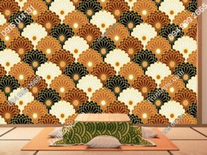 Tranh mẫu hoa truyền thống Nhật Bản dán tường 312930018
