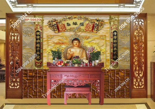 Tranh dán tường bàn thờ Phật 56620