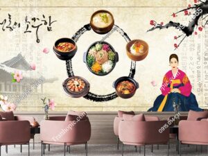 Tranh dán tường hàng quán ăn Hàn Quốc OP_25124724