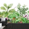 Tranh dán tường hoa và lá của cây nhiệt đới vẽ tay 2215343778