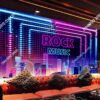 Tranh dán tường quán bar karaoke rock music neon PK6820730