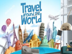 Tranh dán tường du lịch Travel around the world 2110761661