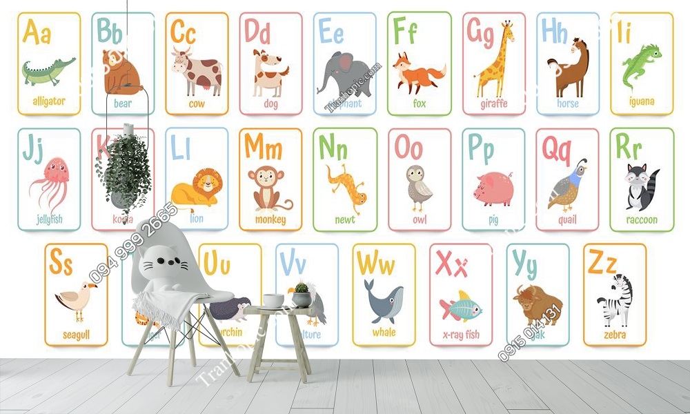 Top 10+ Tranh dán tường bảng chữ cái alphabet giúp bé học thông minh