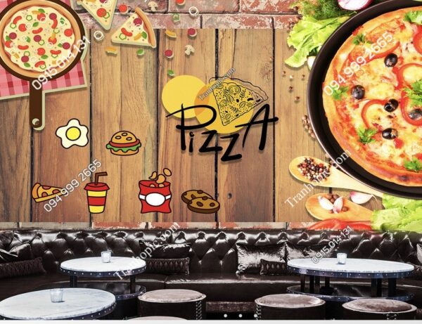 Tranh bánh pizza ngon trang trí dán tường PK_922503