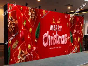 Tranh nền dán tường sự kiện Giáng sinh và năm mới màu đỏ vàng 2857583559