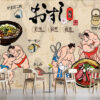 Tranh dán tường quán ăn nhà hàng Nhật bản samurai GD98123