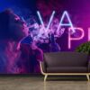 Tranh cô gái hút Vape hiệu ứng neon dán tường trang trí quán VAPE 3275198132