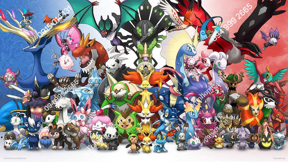 Tranh khổ lớn dán tường các pokemon wp4927590